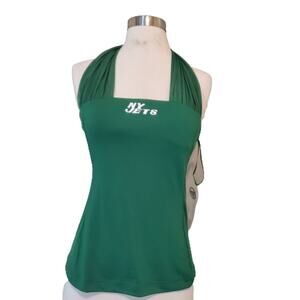 NWT All Sport Couture Women's Green New York Jets Sleeveless Halter Top Size XS